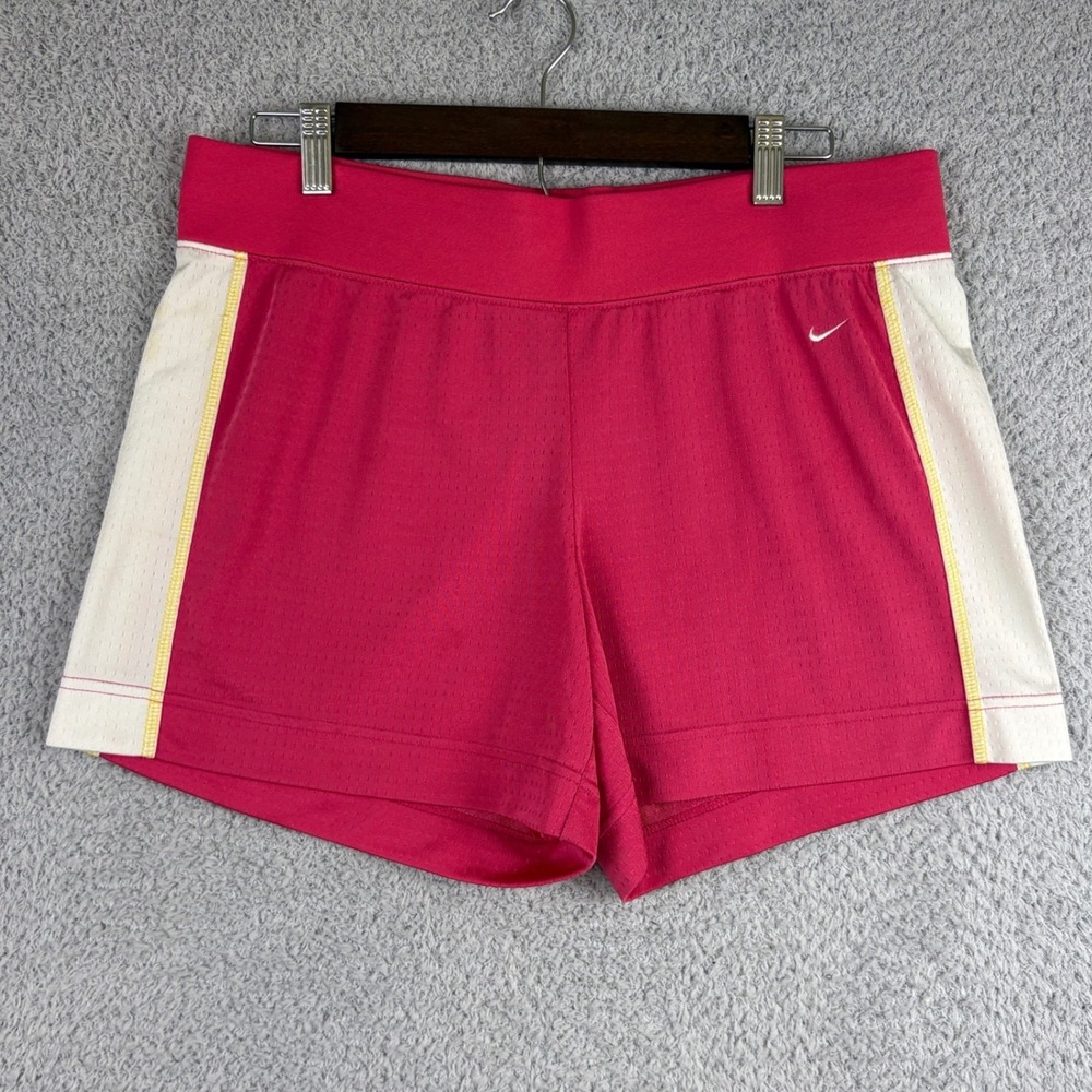 Vintage Nike Shorts Girls Large Pink Mesh Side Stripe Athletic Swoosh Y2K Skater